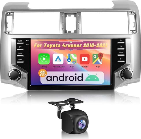 Android Car Stereo for Toyota 4runner 2010-2021, 9 Inch IPS Touchscreen Car Radio with Wireless Carplay, Android Auto, Equalizer, WiFi, GPS Navigation, FM RDS, SWC, Mirror Link + AHD Rear View Camera in Kuwait