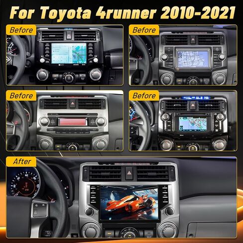 Android Car Stereo for Toyota 4runner 2010-2021, 9 Inch IPS Touchscreen Car Radio with Wireless Carplay, Android Auto, Equalizer, WiFi, GPS Navigation, FM RDS, SWC, Mirror Link + AHD Rear View Camera in Kuwait