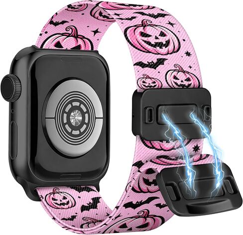 Halloween Stretchy Magnetic Bands, Compatible with Apple Watch Bands for Women Men 38/40/41/42/44/45/46/49mm, Braided Nylon Sport Strap for iWatch SE 3 2 1 Ultra 4 3 2 1 Series 12 11 10 9 8 7 in Saudi Arabia