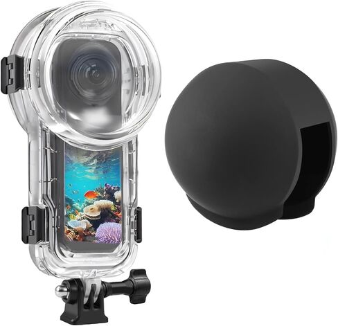 Insta 360 X5 Invisible Dive Case + Silicone Diving Case Lens Cap Lens Protector Cover Black in Saudi Arabia
