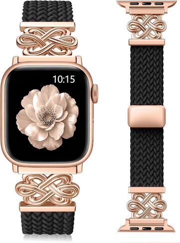 Maledan Braided Magnetic Band Compatible with Apple Watch Bands 40mm 38mm 41mm 42mm 44mm 45mm 46mm 49mm Women Men,Dressy Stretchy Nylon Elastic Strap for iWatch SE Series 11 10 9 8 7 6 5 4 Ultra 3 2 1 in Saudi Arabia