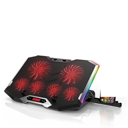 Laptop Cooler for 12-18 Inch Six Fans LCD Screen Cooling Pad Adjustable Notebook Stand Two Port in Saudi Arabia