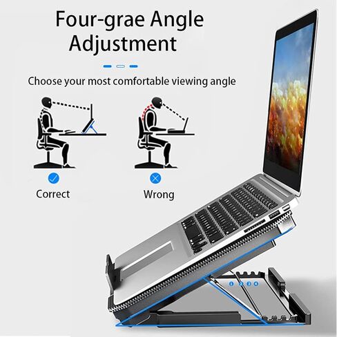 Laptop Cooling Pads Large Size for 12-16 Inch Notebook Silent Gaming Cooler Wind Speed Adjustable Stand in Saudi Arabia