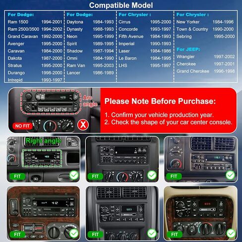5G WiFi Car Radio for Dodge Ram 1500/2500/3500 1994-2001, Jeep Wrangler 1997-2002, Grand Cherokee 1993-1998, Chrysler Town & Country 1990-2000, 6.86'' Touchscreen Stereo CarPlay Android Auto GPS BT FM in Saudi Arabia