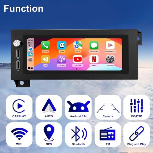 5G WiFi Car Radio for Dodge Ram 1500/2500/3500 1994-2001, Jeep Wrangler 1997-2002, Grand Cherokee 1993-1998, Chrysler Town & Country 1990-2000, 6.86'' Touchscreen Stereo CarPlay Android Auto GPS BT FM in Saudi Arabia