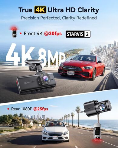 REDTIGER F7NA & CPL, 4K Dual Dash Cam, STARVIS 2 IMX678, 8MP, 5GHz WiFi (20MB/s Fast Download), 4K Front 1080P Rear, GPS, Voice Control, WDR, HDR Night Vision, 24H Parking Mode, Support 512GB Max in Saudi Arabia