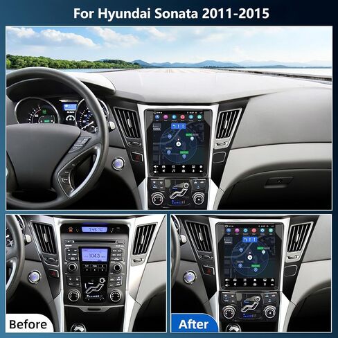 Android 14 Car Stereo Radio for Hyundai Sonata 2011-2015 Car Radio with Wireless Carplay Android Auto GPS Navigation, WiFi, Bluetooth, FM/RDS Radio, HiFi, SWC+Rear Camera (2+32G) in Saudi Arabia