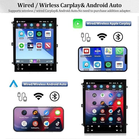 Android 14 Car Stereo Radio for Hyundai Sonata 2011-2015 Car Radio with Wireless Carplay Android Auto GPS Navigation, WiFi, Bluetooth, FM/RDS Radio, HiFi, SWC+Rear Camera (2+32G) in Saudi Arabia