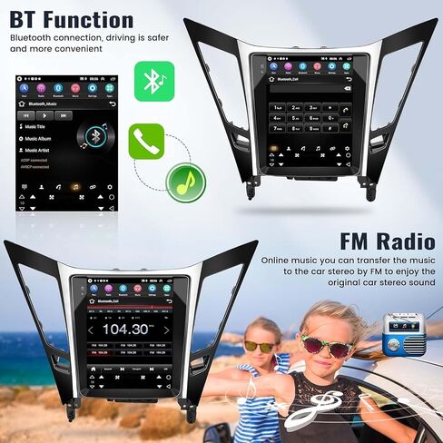 Android 14 Car Stereo Radio for Hyundai Sonata 2011-2015 Car Radio with Wireless Carplay Android Auto GPS Navigation, WiFi, Bluetooth, FM/RDS Radio, HiFi, SWC+Rear Camera (2+32G) in Saudi Arabia
