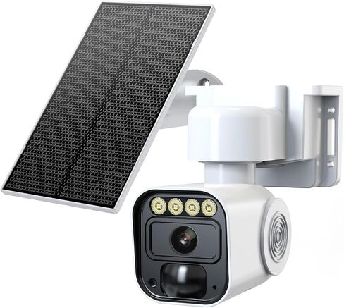 4G LTE Cellular Solar Security Cameras Wireless Outdoor,No WiFi Cameras for Home Security,2K Surveillance Camera Lenses,Spotlight Siren Alarm,AI Detection,SD/Cloud Storage, Wire-Free in Kuwait