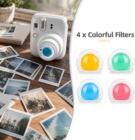 4-Piece Close-Up Lens Filter Set for Fujifilm Instax Mini 13, Color Effects in Kuwait