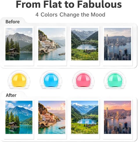 4-Piece Close-Up Lens Filter Set for Fujifilm Instax Mini 13, Color Effects in Kuwait
