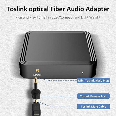 3.5mm Mini Toslink Adapter Digital Fiber Optic Audio Connector in Saudi Arabia