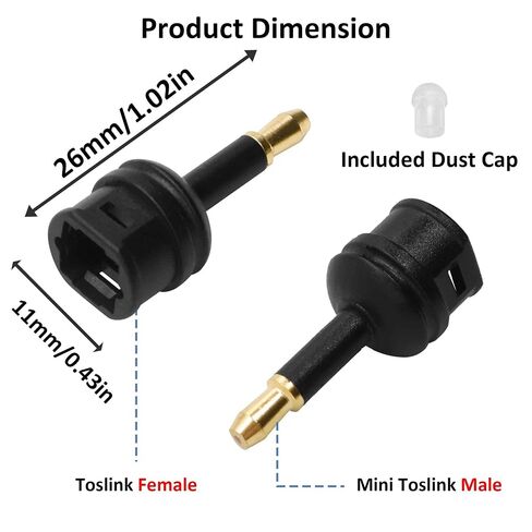3.5mm Mini Toslink Adapter Digital Fiber Optic Audio Connector in Saudi Arabia