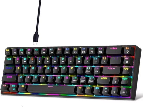 Wired Mechanical Gaming Keyboard and Mouse Combo, 61 Keys RGB Backlit, Blue Switch, for Windows PC, Desktop, Laptop in Saudi Arabia