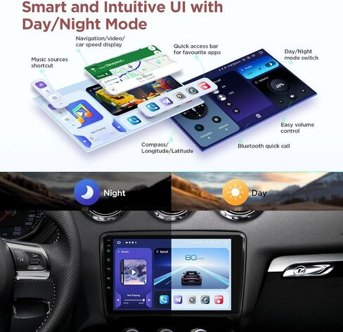 XTRONS Car Stereo for Audi TT MK2, Android 14 Qualcomm Octa Core 8GB+256GB Car Radio, 9 Inch QLED Touch Screen GPS Navigation for Car Bluetooth Head Unit DSP CarPlay Android Auto in Saudi Arabia