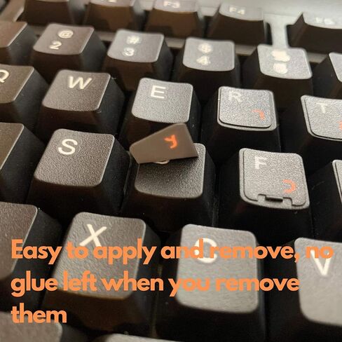 3PCS Hebrew Keyboard Stickers Waterproof Replacement Computer Laptop Keyboard Stickers Orange Lettering with Non Transparent Black Background (Hebrew Keyboard Stickers) in Saudi Arabia