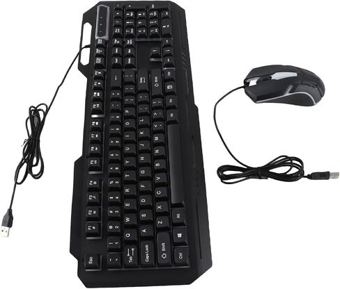 Wired Keyboard and Mouse Combo, Aluminum Alloy Keyboard, 104 Key Layout Mouse Combo with Vibrant RGB Lighting & USB Plug and Play, Ideal for PC, Laptop, Gaming & Office in Saudi Arabia