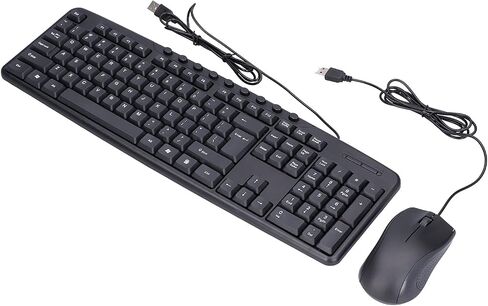 Wired Keyboard Mouse Combo, USB Desktop Computer Keyboard and Mouse Set, Ergonomic Design with Non - Slip Base for Home Office Use in Kuwait