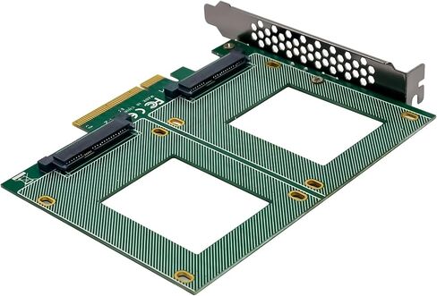 InLine® PCI Express Card to 2X Internal U.2 NVMe SFF-8639 - Bifurcation, PCIe x8, Wide, 76660P in Saudi Arabia