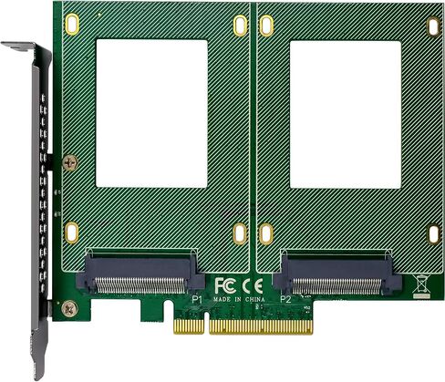 InLine® PCI Express Card to 2X Internal U.2 NVMe SFF-8639 - Bifurcation, PCIe x8, Wide, 76660P in Saudi Arabia