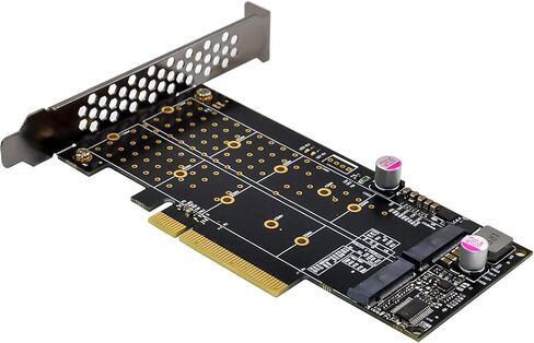 InLine PCI Express Card to 2X Internal NVMe M.2 Key M - Bifurcation, PCIe x8, incl. Low Profile Slot Bracket, 76660N in Saudi Arabia
