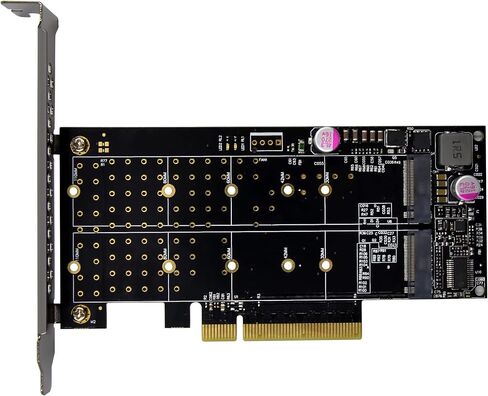 InLine PCI Express Card to 2X Internal NVMe M.2 Key M - Bifurcation, PCIe x8, incl. Low Profile Slot Bracket, 76660N in Saudi Arabia