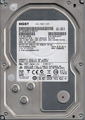 hus724020ala640 P/N: 0 F14690 MLC: mpka70 2tb HGST in Saudi Arabia