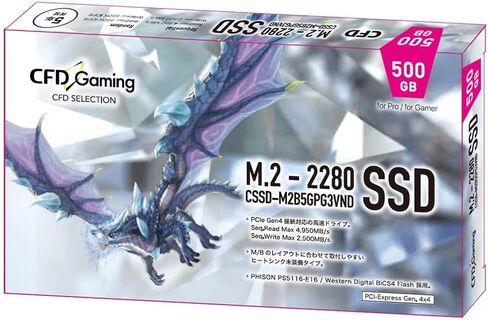 CFD Sales PG3VND Series 500GB (Up to 4,950MB/s Read Speed) M.2 2280 (NVMe) PCIe Gen4x4 Internal SSD CFD CSSD-M2B5GPG3VND in Saudi Arabia