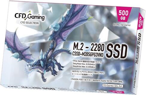 CFD Sales PG3VND Series 500GB (Up to 4,950MB/s Read Speed) M.2 2280 (NVMe) PCIe Gen4x4 Internal SSD CFD CSSD-M2B5GPG3VND in Saudi Arabia