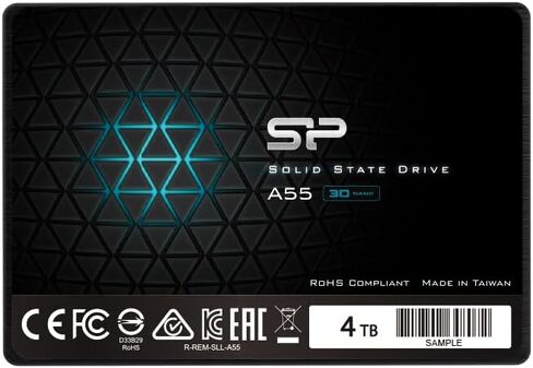 سلسلة Silicon Power A55 SSD 4 تيرابايت 3D NAND SATA3 6 جيجابايت/ثانية 2.5 بوصة 0.3 بوصة (7 ملم) تم التحقق من تشغيل PS4 in Kuwait
