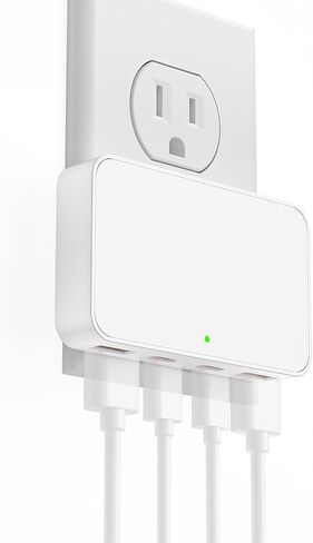 Flat USB C Wall Charger, 45W PD GaN USB C Travel Charger Block, 4-Port 65W Total Wall Charger, Dual USB-C Dual USB-A, Foldable Plug, PD3.0 & PPS for iPad/iPhone Series/Galaxy for Home/Travel in Saudi Arabia
