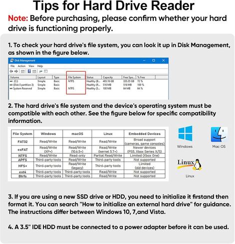 Hard Drive Reader USB 3.0 & Type C to SATA IDE Adapter, Data Transfer Kit in Kuwait