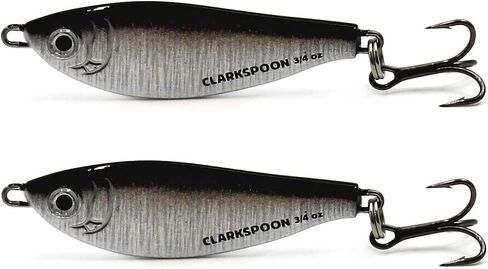 Clarkspoon Shad Casting Jig 2 Packs for Albacore Bluefish Spanish Mackerel (Black/Silver, 3/4 Ounce) in Saudi Arabia