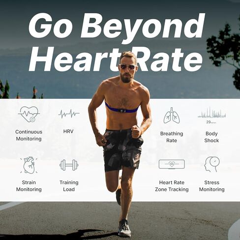 Frontier X2 Smart Heart Rate Monitor Chest Strap, Wearable Heart Health Monitor with Strain, Breathing Rate, Real Time Vibration Alerts and 20+ Fitness Activities with Continuous Heart Monitoring in Saudi Arabia