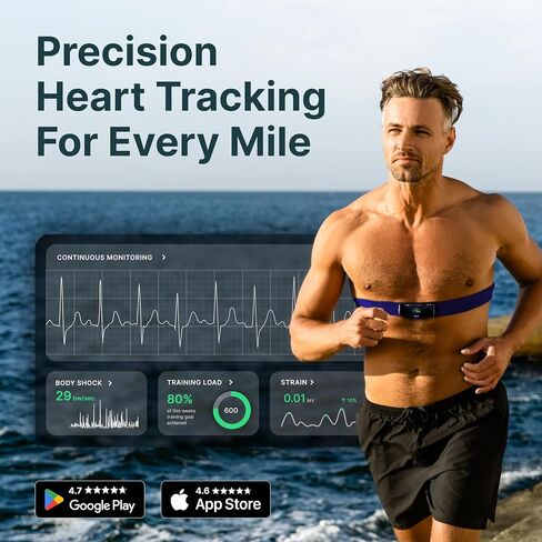 Frontier X2 Smart Heart Rate Monitor Chest Strap, Wearable Heart Health Monitor with Strain, Breathing Rate, Real Time Vibration Alerts and 20+ Fitness Activities with Continuous Heart Monitoring in Saudi Arabia