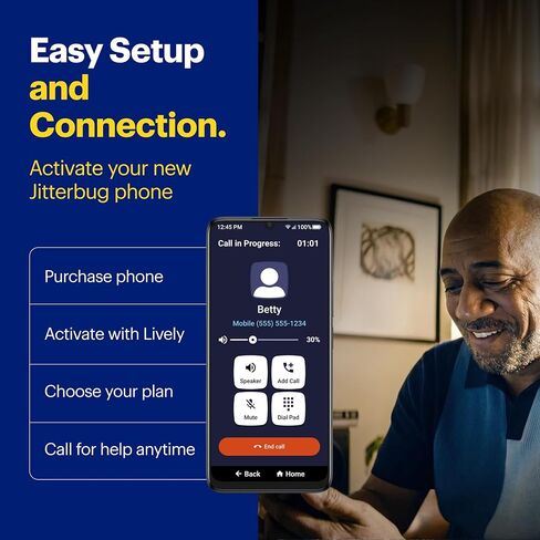 LIVELY Jitterbug Smartphone for Seniors, No SIM Needed, Smart5 in Saudi Arabia