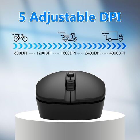 E-YOOSO Wireless Bluetooth Mouse, Compact Mini, 5 Adjustable DPI, Black in Kuwait