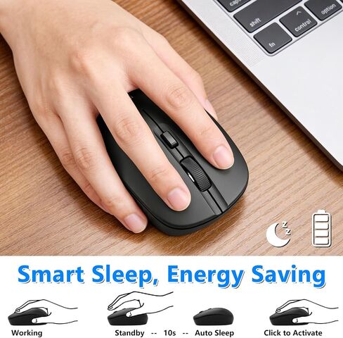 E-YOOSO Wireless Bluetooth Mouse, Compact Mini, 5 Adjustable DPI, Black in Kuwait