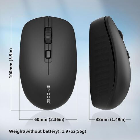 E-YOOSO Wireless Bluetooth Mouse, Compact Mini, 5 Adjustable DPI, Black in Kuwait