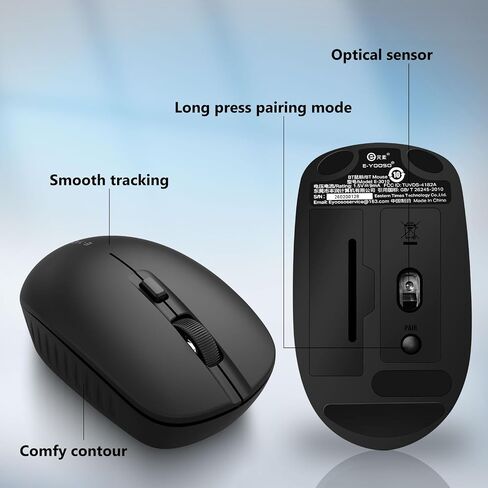 E-YOOSO Wireless Bluetooth Mouse, Compact Mini, 5 Adjustable DPI, Black in Kuwait