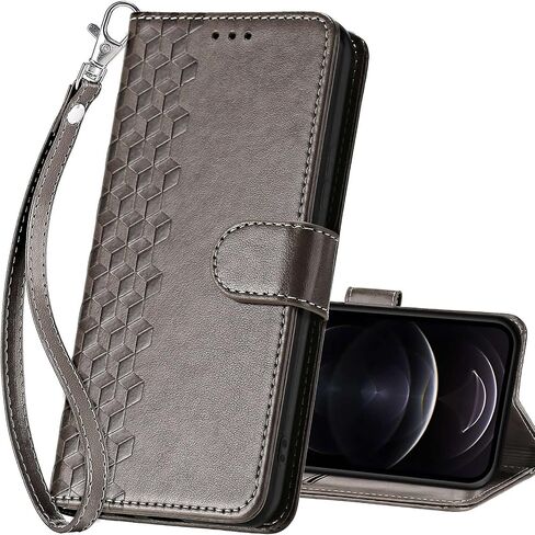 for iPhone 13 Pro Wallet case, Gray Flower in Saudi Arabia