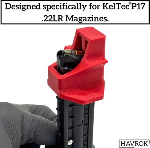 HAVROK Magazine Loader for Kel-Tec P17 .22 LR — Easy Pain-Free Loading — Heat Resistant Fiber-Reinforced Construction — Large Ergonomic Flanges for Thumb Relief in Saudi Arabia