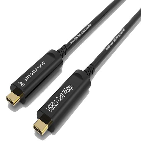 phoossno USB C to C Fiber Optical Cable USB 3.2 Type C Cable 10Gbps 33FT Compatible with Microsoft Azure Logitech Camera Aver &Vaddio & Barco ClickShare Touch Screen Kinect Intel RealSense in Saudi Arabia