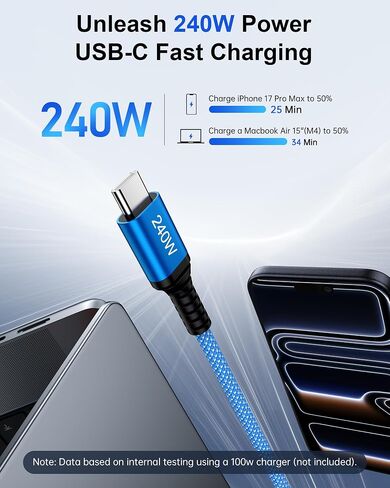 Samsung Charging Cord 240W Superfast USB C to USB C Charger Cable 2Pack 6FT in Kuwait