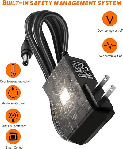 12V 1A Universal Power Supply AC Adapter 100-240V 50-60Hz to DC 12V Power Cord 5.5mm x 2.5mm Barrel Connector, 12V DC Power Adapter Transformer for CCTV Camera LED Strip Lights Routers BT Speakers in Saudi Arabia