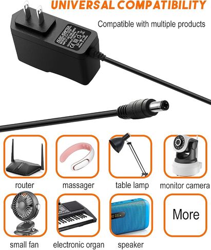 12V 1A Universal Power Supply AC Adapter 100-240V 50-60Hz to DC 12V Power Cord 5.5mm x 2.5mm Barrel Connector, 12V DC Power Adapter Transformer for CCTV Camera LED Strip Lights Routers BT Speakers in Saudi Arabia