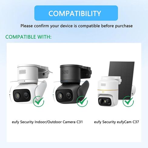 2 Pack Gutter Mount Bracket Compatible with eufy Security eufyCam C31/C37 in Saudi Arabia