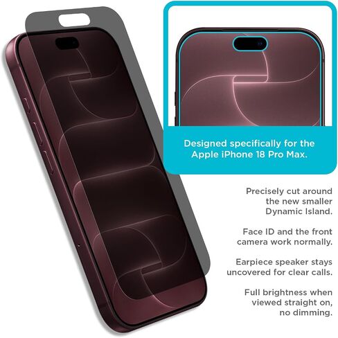 واقي شاشة زجاجي للخصوصية من Tech Armor لهاتف iPhone 18 Pro Max، عبوة واحدة in Saudi Arabia