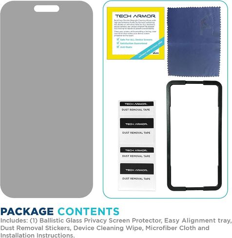 واقي شاشة زجاجي للخصوصية من Tech Armor لهاتف iPhone 18 Pro Max، عبوة واحدة in Saudi Arabia